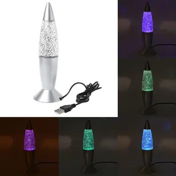 3D Rocket Multi-Culoare Schimbare de Lampă cu LED-uri RGB Sclipici starea de Spirit de Partid Lumina de Noapte Cadou de Crăciun Noptieră lampa de Noapte Interesantă Re