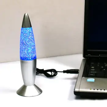 3D Rocket Multi-Culoare Schimbare de Lampă cu LED-uri RGB Sclipici starea de Spirit de Partid Lumina de Noapte Cadou de Crăciun Noptieră lampa de Noapte