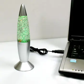 3D Rocket Multi-Culoare Schimbare de Lampă cu LED-uri RGB Sclipici starea de Spirit de Partid Lumina de Noapte Cadou de Crăciun Noptieră lampa de Noapte