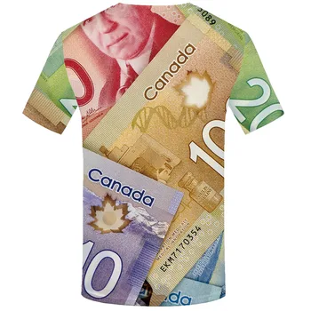 3d Tricou Banii tricou Barbati Frunze de Arțar Tricou Imprimat Dolarul Canadian Haine Anime Canada tricouri 3d Harajuku Tricouri Casual