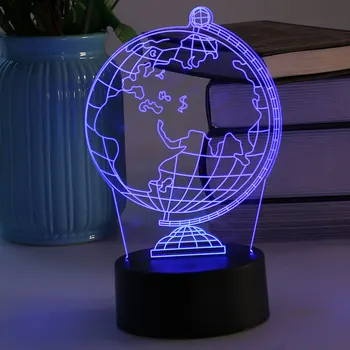 3D USB LED Lumina de Noapte Creative Glob pământesc 3D Holograma acril 7 Culori Dormitor Lampa Luz De Lampă cu LED-uri USB Lumina de Noapte Decoracao