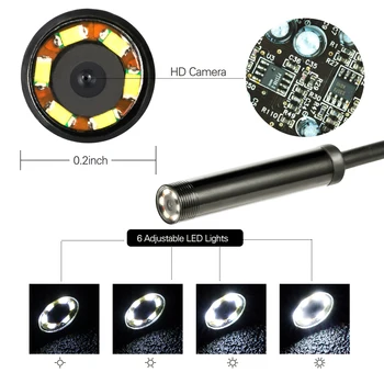 3in1 5.5 mm 6Led Tip C rezistent la apa Camera Endoscop Inspecție 1m 2m 3,5 m 5m Cablu USB Endoscop Borescope Android Endoscop