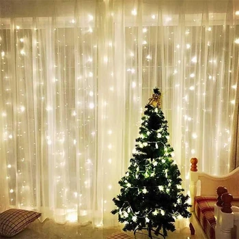 3m LED Șir de Lumini de Crăciun Decor Perdea de Lumini Șir de Crăciun Lampa Pentru Anul Nou Petrecere de Nunta Cortina Decoratiuni de Gradina