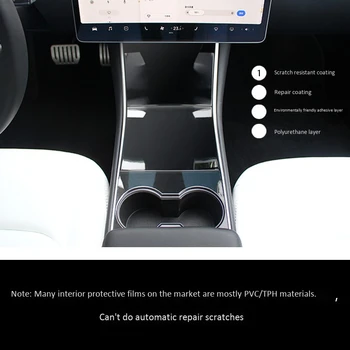 3Pc Mașina de Centru Consola de Film Protector de pe Folie Transparentă, etichete pentru Tesla Model 3