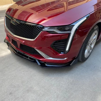 3pcs Auto Spoiler Fata Buze Splitter de Buze de Protecție Protector Difuzor Spolier Vopsea neagră Pentru Cadillac CT4 2019-2020