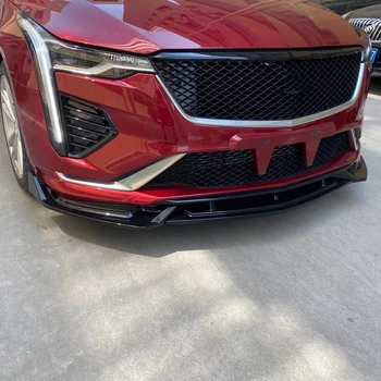 3pcs Auto Spoiler Fata Buze Splitter de Buze de Protecție Protector Difuzor Spolier Vopsea neagră Pentru Cadillac CT4 2019-2020