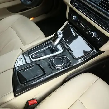 3pcs Black Cereale Lemn ABS Centru Consola Schimbătorului de Viteze Capacul Panoului Ornamental pentru BMW Seria 5 F10 2011-17 520li 525li 530li Accesorii