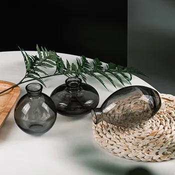 3Pcs Clasic Creativ Vaza de Calitate de Top de Iarbă Neagră Transparentă Home Deco Reactiv Sticla Vaza de Flori Fabrica de en-Gros