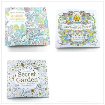 3PCS Ediția în limba română Secret Garden+Fantasy vis +regnul Animal Carte de Colorat pentru Adulți Copii Carte de Colorat Fiecare Carte 24 de Pagini