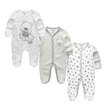 3pcs/lot Copil cu Picioare Salopetă Nou-născuți Haine cu Maneca Lunga Confortabilă Pijama baby boy girl haine pentru copii din Bumbac Salopeta