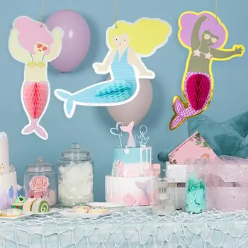 3pcs Mermaid Petrecere cu Tema Decor Sirena Fagure de miere Minge de Aniversare pentru Copii Favoruri Distracție Ziua de Vara în Mare Parte Consumabile