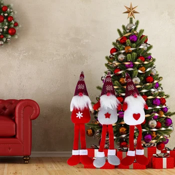 3Pcs Ornamente de Crăciun, Xmas Třmte Moș Crăciun Picior Gnome Păpușă de Pluș Agățat Ornamente pentru Pomul de Crăciun Acasă Reataurant