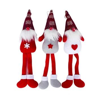 3Pcs Ornamente de Crăciun, Xmas Třmte Moș Crăciun Picior Gnome Păpușă de Pluș Agățat Ornamente pentru Pomul de Crăciun Acasă Reataurant