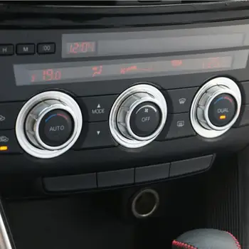 3pcs/set aliaj de Aluminiu de control Aer Conditionat AC Buton autocolant inel ornamental pentru Mazda 6 Atenza CX-5-2016 accesorii auto