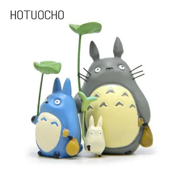 3pcs/set Drăguț Diy Rășină Totoro Papusa Peisaj in Miniatura Figurine Drăguț Animale Desene animate Gradina in Miniatura Jucărie Copil Cadouri