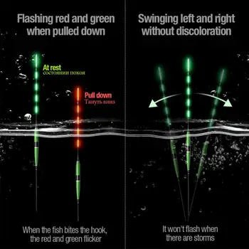 3PCS Smart Fishing Float Noapte Luminos Led Amintesc de Înaltă Sensibilitate Alarmă de Pește Musca Schimbare de Culoare Electronice Geamandura