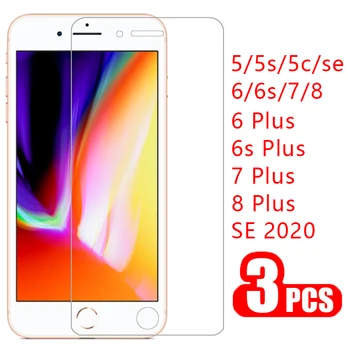 3pcs sticlă de protecție pentru iphone se 2020 2 8 7 6 6s plus 5s 5c 5 s cu ecran protector temperat glas pe telefon 8plus 7plus 6splus