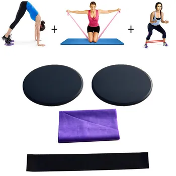 3Pcs Yoga Alunecare Disc Întinde Set Curea de Fitness Hip Trăgând de Curea Pilates Alunecare Placa