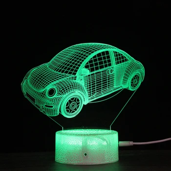 3W Control Tactil 3D LED Lumina de Noapte Desene animate Schimba Culoarea masinii Masă Lampă de Birou Xmas Decor Acasă Cadouri Minunate Pentru Copii