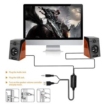 3Wx2 Boxe de Calculator cu Surround Stereo cu Fir USB Alimentat Multimedia Speaker pentru PC/Laptop/Telefon Inteligent