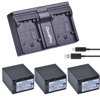 3x 3900mAh NP-FV100 FV100 NP-FV100 Baterie + Dual Incarcator pentru Sony DCR-DVD103 XR100 pentru Sony HDR-XR550/E HDR-XR350/E HDR-XR150/E