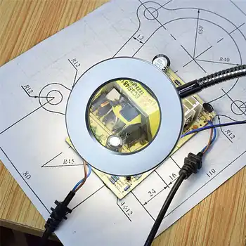 3X USB Lupă Benchs Menghină de Masă cu Clemă Lupa cu 42 SMD LED Flexibil Lampa de Birou pentru a Citi Instrument de Lucru