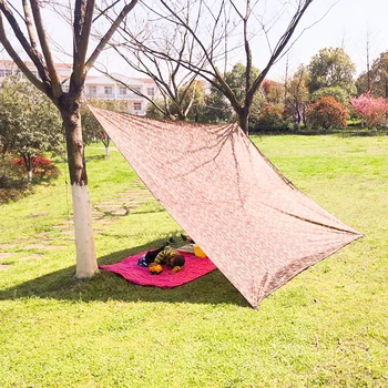 3x3m Camuflaj Adăpost de Soare Tent Cort, Prelată în aer liber Camping Ploaie Zbura Anti UV Plaja Cort Umbra Camping Umbrelă de soare Baldachin Scadere