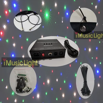 3x4Mtr RGBW LED Star Pânză de Fundal DJ Disco Led Star Viziune Pânză Cu Controler de Sistem