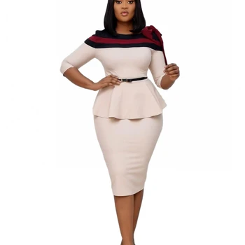 3XL Plus Dimensiune Africane Rochie Pentru Femei 2020 Casual Slim Mozaic de Culori Rochii Midi Elegante, Sexy Rochie Lunga Africa de Îmbrăcăminte