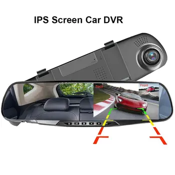 4.3 Inch Auto DVR Oglinda Auto Dvr Camera HD 1080P Oglinda retrovizoare Recorder Video Digital Dual Lens Auto Dash Cam