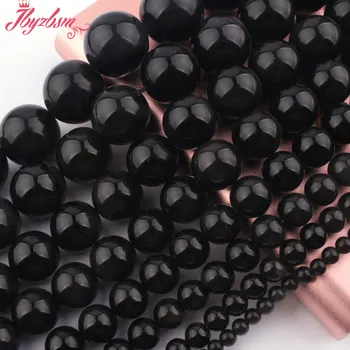 4,6,8,10,12 mm Rotunde Netede Obsidian Negru Margele Margele din Piatra Naturala Pentru DIY Colier Bracelats Bijuterii de Luare De 15