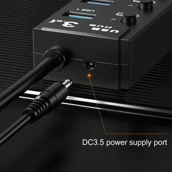 4 / 7 Porturi USB 3.0 Hub-Sub-control Switch HUB 30/60/120cm Cablu de Pana la 5Gbps Splitter Cu Certificat UE Încărcător