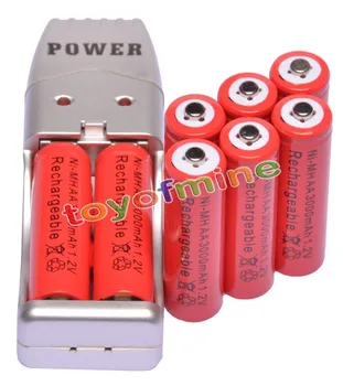 4/8/12/16/20/24buc AA 2A Culoare Roșie 1.2 V Ni-MH 3000mAh Baterie Reîncărcabilă de CELULE + Incarcator USB