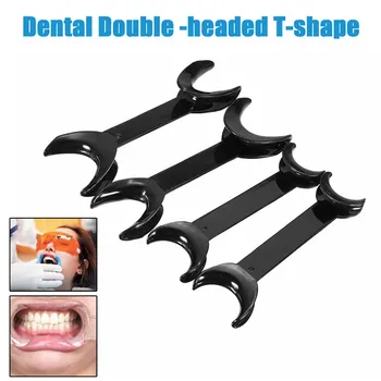 4 BUC Instrument Dentar Formă de T Intraorale Obraz, Buze Retractor Deschizator Cap Dublu Ortodontic, Dintii Gura Deschizator de Dimensiuni Mici+Mari