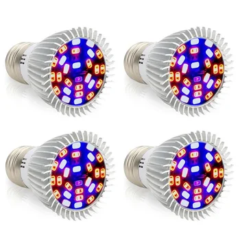 [4 buc/lot] E27 LED-uri Cresc Light 28W 120W Creștere Becuri Spectru Complet Planta de Interior Lampa Pentru Răsad de Flori Sere de Gradina