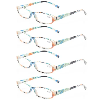 4 bucăți de moda model de ochelari de citit femeile arc balama oval rame ochelari de vedere doamnelor cititori