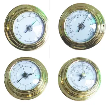 4 Inci 4 BUC/set Termometru Higrometru Barometru Ceasuri Ceas de Cupru Shell Zirconiu Marine pentru Statie Meteo