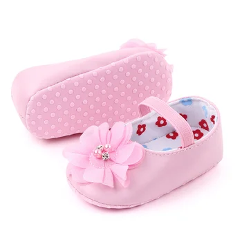 4 Modele De Flori Drăguț Copil Fată Nou-Născut, Copil Pantofi Pentru Copii Moale Anti-Alunecare Prima Walker Pantofi De Bumbac