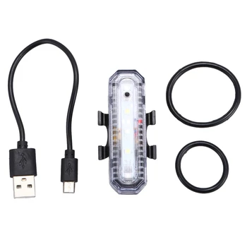 4 Moduri de CONDUS Biciclete Ciclism Spate Coada Lumina de Noapte USB Reîncărcabilă red&blue Lampa