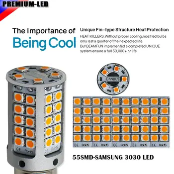 (4) Nu Hyper Flash 21W Mare Putere Amber 1156 7506 7528 BA15s P21W Becuri cu LED-uri Pentru Mașina din Față sau din Spate Semnalizare Lumini,CANBUS 12V