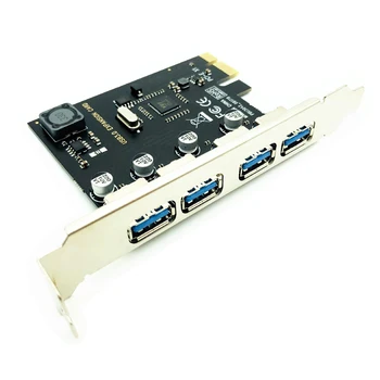 4 Port USB 3.0 PCI-E Card de Expansiune PCI Express PCIe HUB USB 3.0 Adaptor 4-Port USB3.0 Controler USB 3 0 PCI e PCIe Express 1X