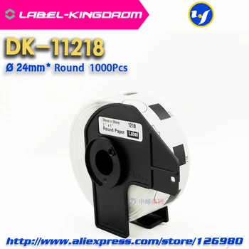 4 Refill Role Compatibile DK-11218 Eticheta Diametru 24mm Rotund 1000Pcs Compatibil pentru Imprimantă de Etichete Brother QL-700/710/720 DK-1218