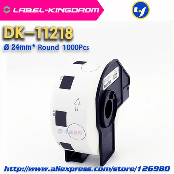 4 Refill Role Compatibile DK-11218 Eticheta Diametru 24mm Rotund 1000Pcs Compatibil pentru Imprimantă de Etichete Brother QL-700/710/720 DK-1218