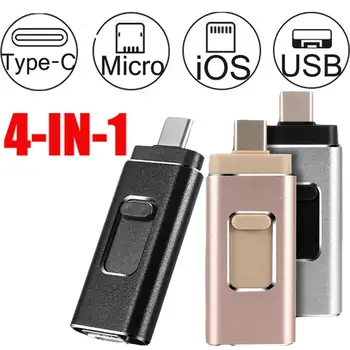 4 în 1 de Tip c USB OTG Flash Drive USB 3.0 Pendrive 32GB USB de 128GB Stick de Memorie Pentru iPhone, Android, PC-ul DE 256 GB