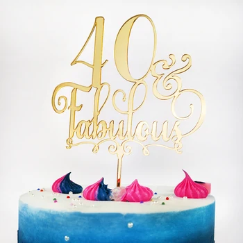 40 & Fabulos Tort Fân de-a 40-a Patruzecea Parte Topper-a Aniversare Decoratiuni Tort Consumabile Tort Accesoriu