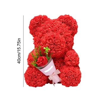 40 CM Inimă Mare Roșie Teddi Urs de Flori de Trandafir Artificiale Decor de Crăciun Cadouri pentru Femei Îndrăgostiților Cadou de DropShipping