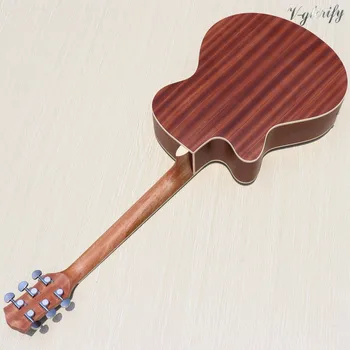 40 inch full okoumé corp din lemn chitara acustica electrica secțiune de design finisaj mat cu 6 corzi chitara folk, cu acces gratuit la concert sac