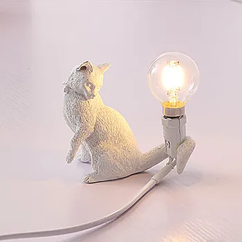 40# Nordice Creativ Unic Pisica Lumina Camera de zi Dormitor Animal Lampă de Masă Magazin de Îmbrăcăminte Decorative Pisica-lampa Iluminat de Noapte