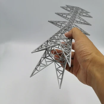 40 x 6.9 x 6.9 cm DIY Nisip Masă Electrică Turn Model Turn de Transmisie Decor miniaturi peisaj - Gri Argintiu