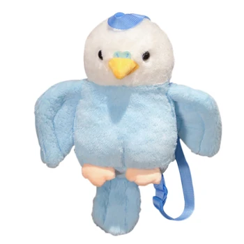 40Cm Albastru/Galben de Pluș Drăguț Papagal de Jucarie Animal de Pluș Pasăre Rucsac Kawaii Ghiozdan Desene animate Saci de Copii Cadou de Craciun Pentru Fete
